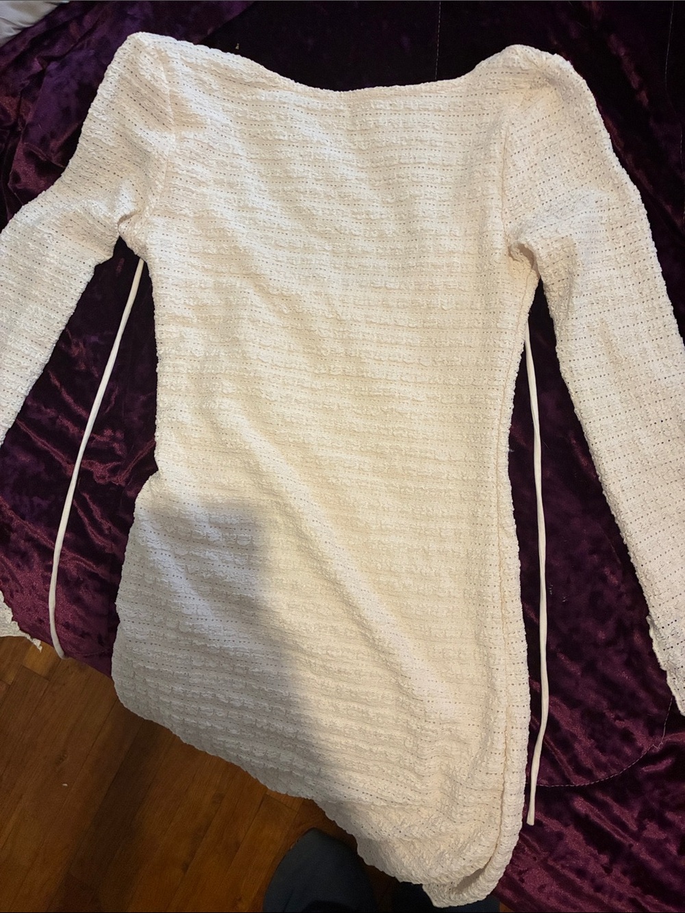 wild fable Off‑the‑Shoulder Cream Knit Sweater